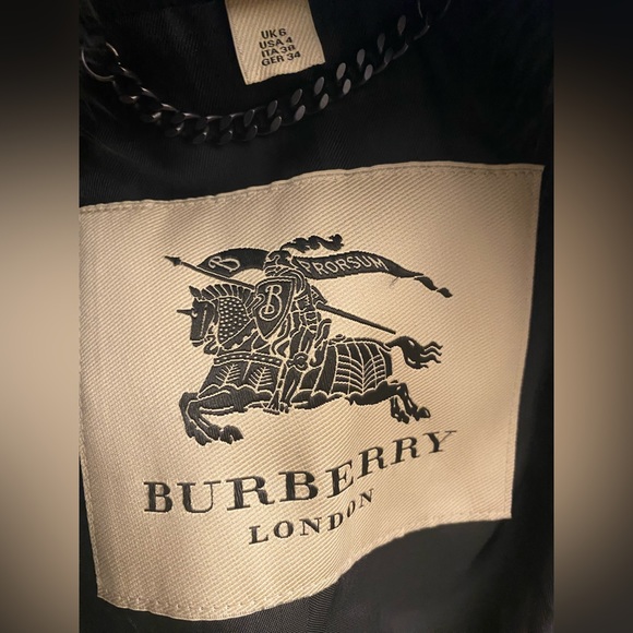 Burberry wool cashmere trench coat with removable fur collar - Picture 5 of 6